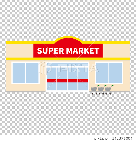 illustration of a supermarket building illustration of a supermarket building 141376004