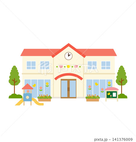 幼稚園・保育園の建物イラスト 141376009