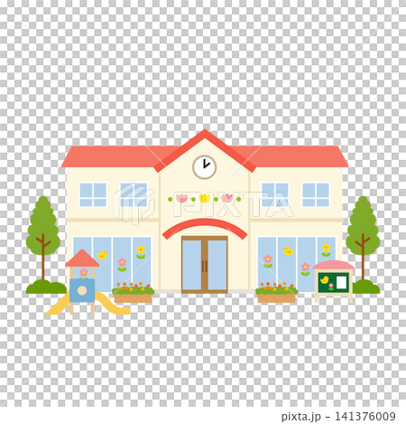 幼稚園・保育園の建物イラスト 141376009