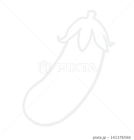 ナスの線画(ホワイト) ナスの線画(ホワイト) 141376560