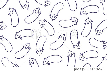 ナスの線画のパターン(パープル) ナスの線画のパターン(パープル) 141376572