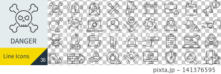 Set of icons related to danger Set of icons related to danger 141376595