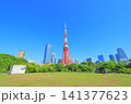 東京都港区、東京タワーと新緑の風景 東京都港区、東京タワーと新緑の風景 141377623