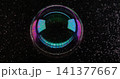 Psychedelic bubble. Oil pigment. Circle lens frame on defocused grain black background. Abstract floating gasoline ink blend fluid. 141377667
