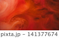 Haze wave. Art fog. Orange red cloud mix curl colorful liquid. Blur ink abstract fluid spill pigment dissolve shimmering background. 141377674