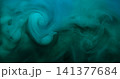 Fog fluid. Ink vortex. Haze flow pigment spiral dissolving water. Color art mix defocused abstract curl splash blow spill background. 141377684