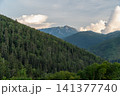 北アルプス太郎平キャンプ場から望む黒部五郎岳 141377740