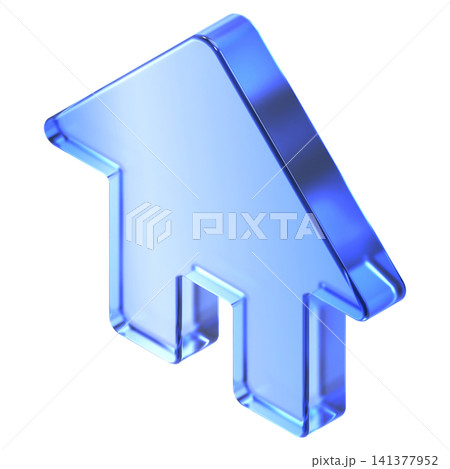 Glassmorphism house icon in isometric view featuring transparent blue glossy finish. Translucent real estate property design element suited Glassmorphism house icon in isometric view featuring transparent blue glossy finish. Translucent real estate property design element suited 141377952
