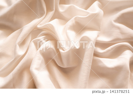 Cloth beige fabric texture woven background crumpled soft Pattern textile fabric silk natural fiber linen decor tablecloth material product eco drapery,wedding fashion presentaion cosmetic product. Cloth beige fabric texture woven background crumpled soft Pattern textile fabric silk natural fiber linen decor tablecloth material product eco drapery,wedding fashion presentaion cosmetic product. 141378251