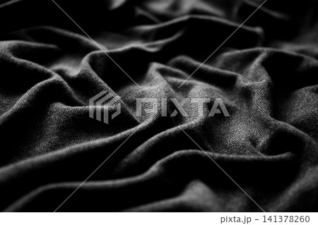 Background black silk fabric luxury abstract textile smooth shadow gradient cloth gray banner product friday presentation, canvas material template decoration dark elegance textile fashion sale. 141378260