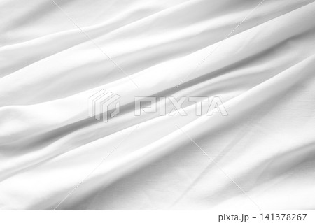 Background fabric white cloth cotton sheet silk material texture satin pattern fashion abstract shape space mockup beautiful textile luxury ripples wallpaper smooth vintage canvas elegance wall. Background fabric white cloth cotton sheet silk material texture satin pattern fashion abstract shape space mockup beautiful textile luxury ripples wallpaper smooth vintage canvas elegance wall. 141378267
