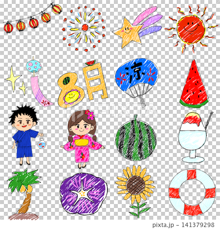 八月和節慶插畫集 八月和節慶插畫集 141379298