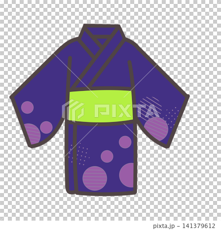 Blue and purple polka dot yukata Blue and purple polka dot yukata 141379612