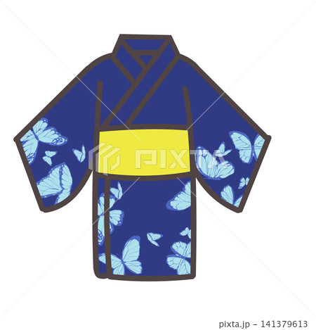 紺色の蝶柄浴衣 紺色の蝶柄浴衣 141379613