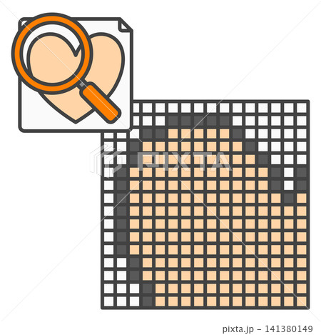 デザイン基礎｜ラスター画像とは？ドットで拡大された画像の仕組み 141380149