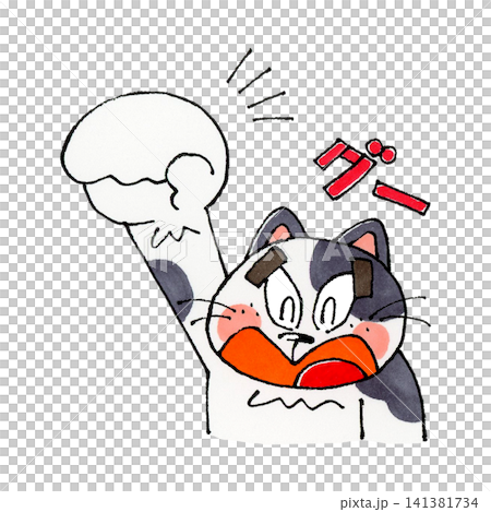 Cat throwing rock Cat throwing rock 141381734