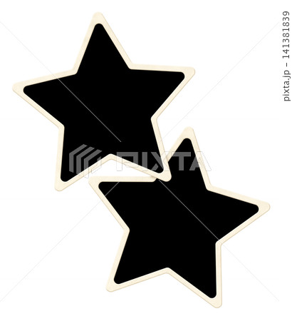 Two star-shaped photo frame. Pictures album grid for scrapbooking. Vintage style dreamy celestial mood board with starry frames. For capturing magical moments and holding sweetest memories together 141381839