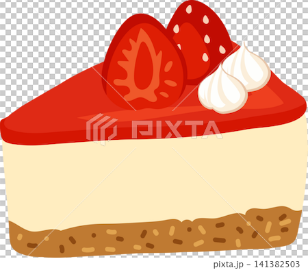 Strawberry Cheesecake Slice with Fresh Berries and Whipped Cream Illustration Strawberry Cheesecake Slice with Fresh Berries and Whipped Cream Illustration 141382503