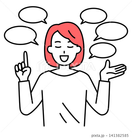ペラペラ話す若い女性 ペラペラ話す若い女性 141382585