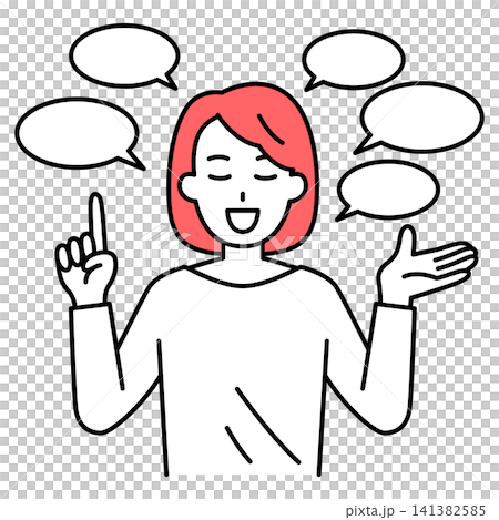 ペラペラ話す若い女性 ペラペラ話す若い女性 141382585