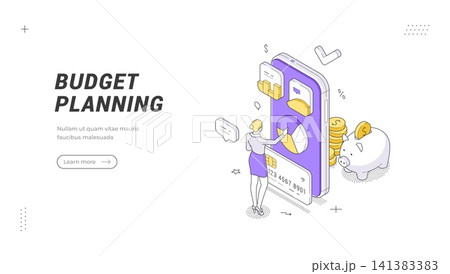 Budget Planning And Financial Savings Isometric Vector Illustration for an Accounting Banner Template Budget Planning And Financial Savings Isometric Vector Illustration for an Accounting Banner Template 141383383