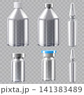 Clear Glass Medical Vial and Ampoule Mockup Set Vector 141383489