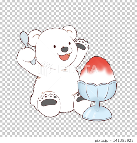 Polar bear and shaved ice Polar bear and shaved ice 141383925