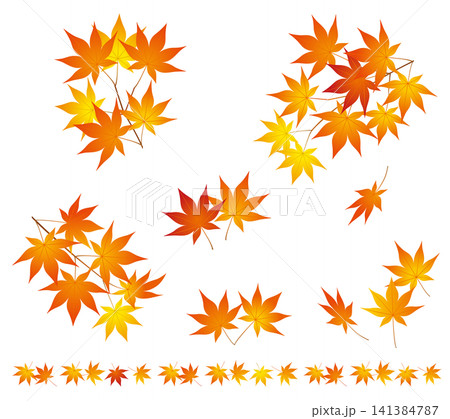紅葉デザインパーツ01 141384787