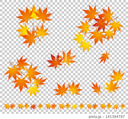 紅葉デザインパーツ01 141384787