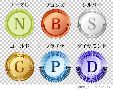 一組共6枚高級會員等級徽章。 一組共6枚高級會員等級徽章。 141384875