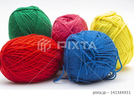 Several skeins of acrylic yarn for crocheting and knitting 141384931