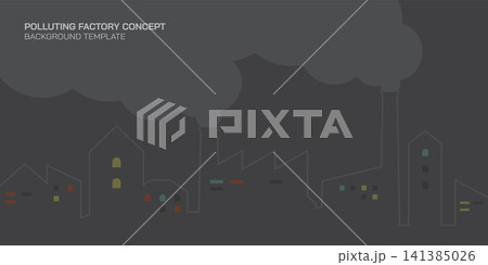 Abstract industrial factory with colorful windows vector illustration. Manufacturing building flat design. Polluting factory concept. Abstract industrial factory with colorful windows vector illustration. Manufacturing building flat design. Polluting factory concept. 141385026