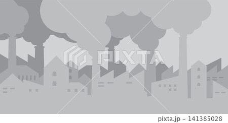 Abstract silhouette industrial factory vector illustration. Manufacturing building flat design. Polluting factory concept. Abstract silhouette industrial factory vector illustration. Manufacturing building flat design. Polluting factory concept. 141385028