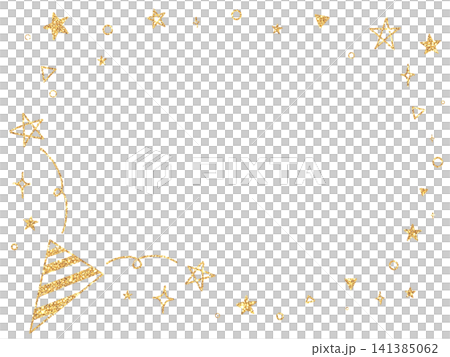 Gold glitter hand-drawn style cracker and star frame Gold glitter hand-drawn style cracker and star frame 141385062
