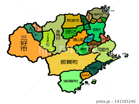 徳島県の地図・大陸風 徳島県の地図・大陸風 141385240