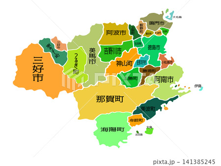 徳島県の地図・大陸風 徳島県の地図・大陸風 141385245
