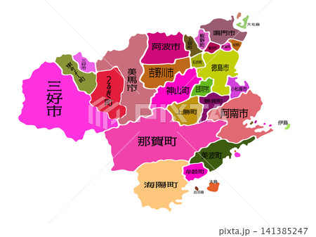 徳島県の地図・大陸風 徳島県の地図・大陸風 141385247
