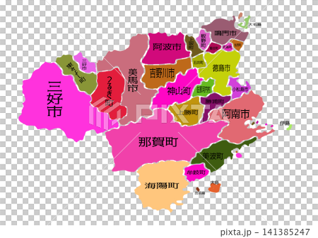 徳島県の地図・大陸風 徳島県の地図・大陸風 141385247