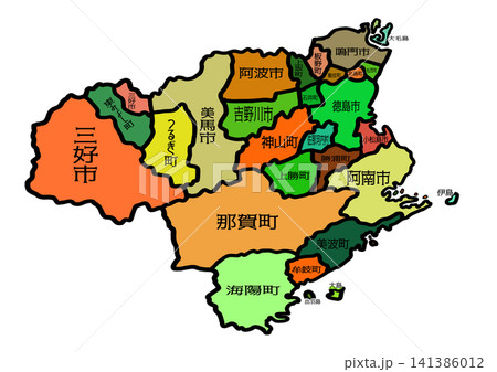 徳島県の地図・大陸風 徳島県の地図・大陸風 141386012
