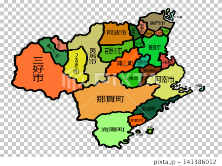 徳島県の地図・大陸風 徳島県の地図・大陸風 141386012