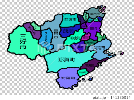 徳島県の地図・大陸風 徳島県の地図・大陸風 141386014