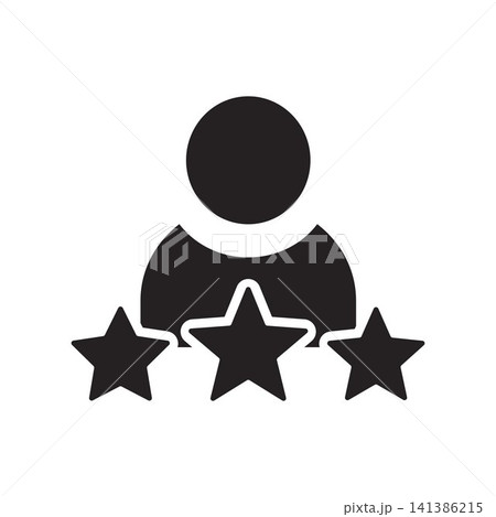 Experience Rating Icon Vector  Customer Satisfaction, Professional Reputation Five Star Review Symbol 141386215