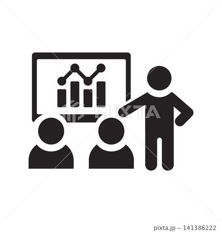 Business Training Presentation Icon Corporate Analytics Team Workshop Data Report Vector Business Training Presentation Icon Corporate Analytics Team Workshop Data Report Vector 141386222