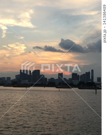 東京湾の夕焼け 東京湾の夕焼け 141386489
