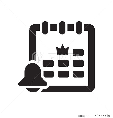 Calendar Reminder Icon With Notification Bell Calendar Reminder Icon With Notification Bell 141386616