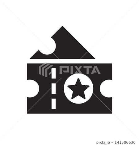 Ticket And Coupon Icon With Star Emblem For Event Ticket And Coupon Icon With Star Emblem For Event 141386630