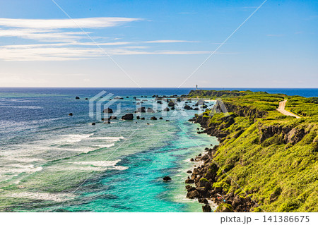宮古島 東平安名崎の風景 宮古島 東平安名崎の風景 141386675