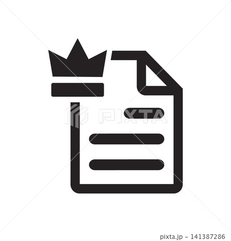 Premium Document Icon With Crown Symbol Representing Certificate 141387286