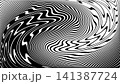 Black and White Wavy Lines Pattern. Movement Illusion. 141387724