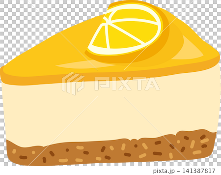 Lemon Cheesecake Dessert with Graham Cracker Crust 141387817